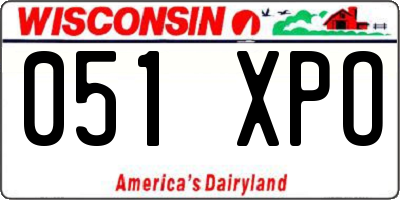 WI license plate 051XPO