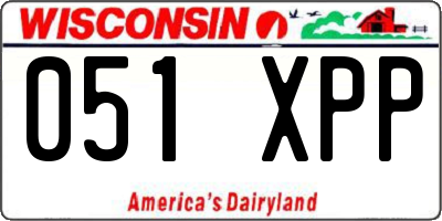 WI license plate 051XPP
