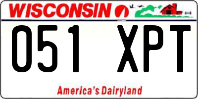 WI license plate 051XPT