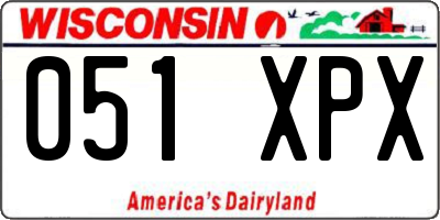 WI license plate 051XPX