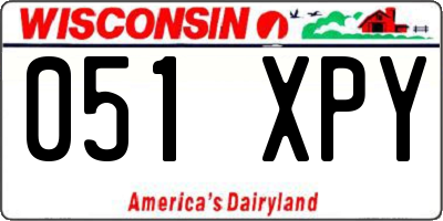 WI license plate 051XPY