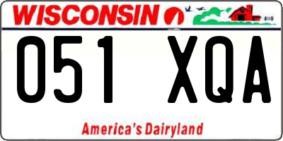 WI license plate 051XQA