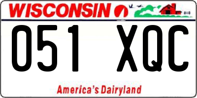 WI license plate 051XQC