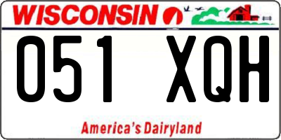 WI license plate 051XQH