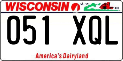 WI license plate 051XQL