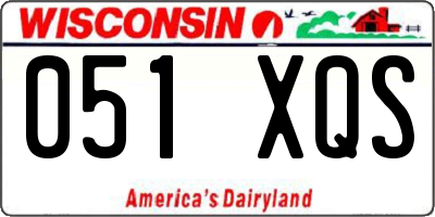 WI license plate 051XQS
