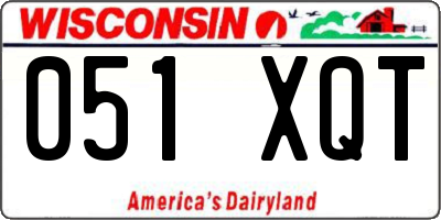 WI license plate 051XQT