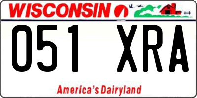 WI license plate 051XRA
