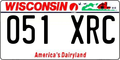 WI license plate 051XRC