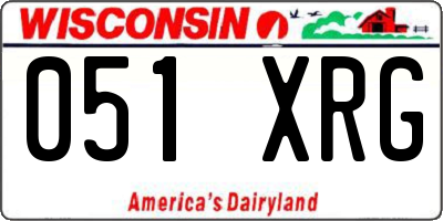 WI license plate 051XRG