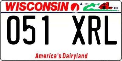 WI license plate 051XRL