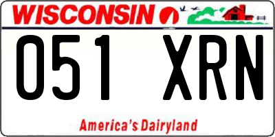 WI license plate 051XRN