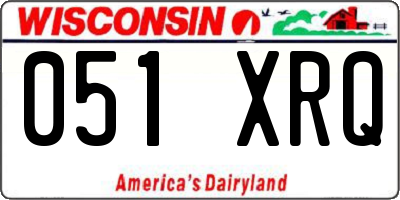 WI license plate 051XRQ