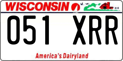 WI license plate 051XRR