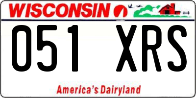 WI license plate 051XRS