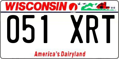 WI license plate 051XRT