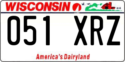 WI license plate 051XRZ