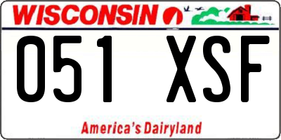 WI license plate 051XSF