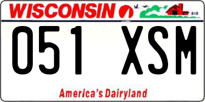 WI license plate 051XSM