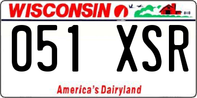 WI license plate 051XSR