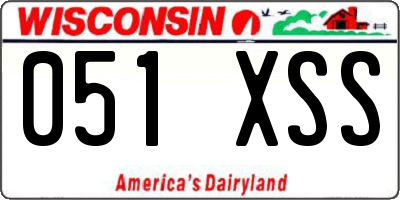 WI license plate 051XSS