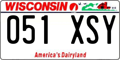 WI license plate 051XSY