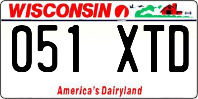 WI license plate 051XTD
