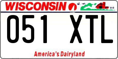 WI license plate 051XTL