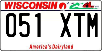 WI license plate 051XTM