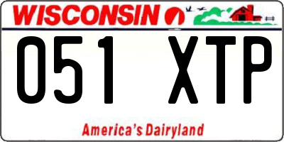 WI license plate 051XTP