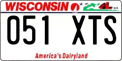 WI license plate 051XTS