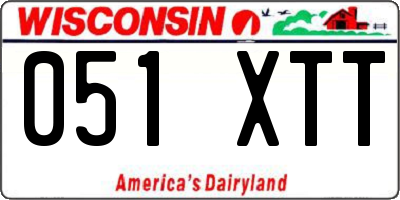 WI license plate 051XTT
