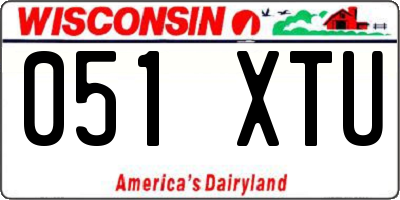 WI license plate 051XTU