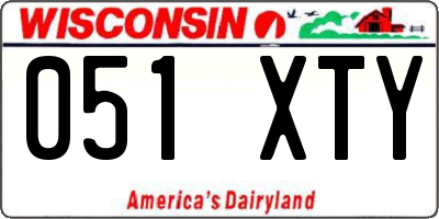WI license plate 051XTY