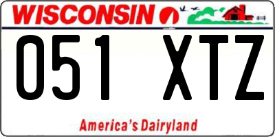 WI license plate 051XTZ