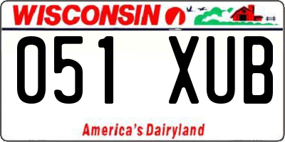 WI license plate 051XUB