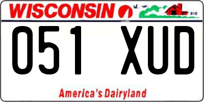 WI license plate 051XUD