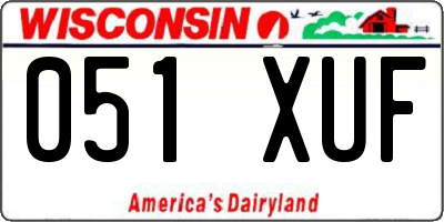 WI license plate 051XUF