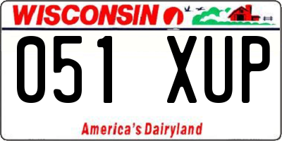 WI license plate 051XUP