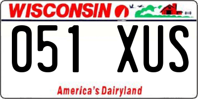 WI license plate 051XUS