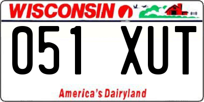 WI license plate 051XUT