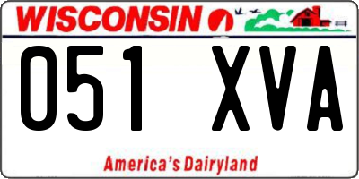 WI license plate 051XVA