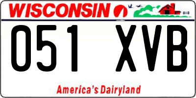 WI license plate 051XVB
