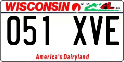 WI license plate 051XVE