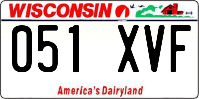WI license plate 051XVF
