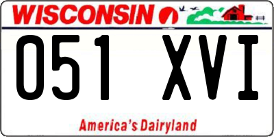 WI license plate 051XVI
