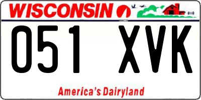 WI license plate 051XVK