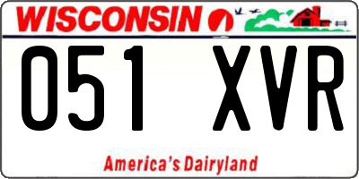 WI license plate 051XVR
