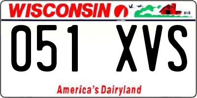 WI license plate 051XVS