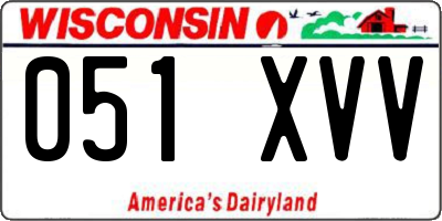 WI license plate 051XVV